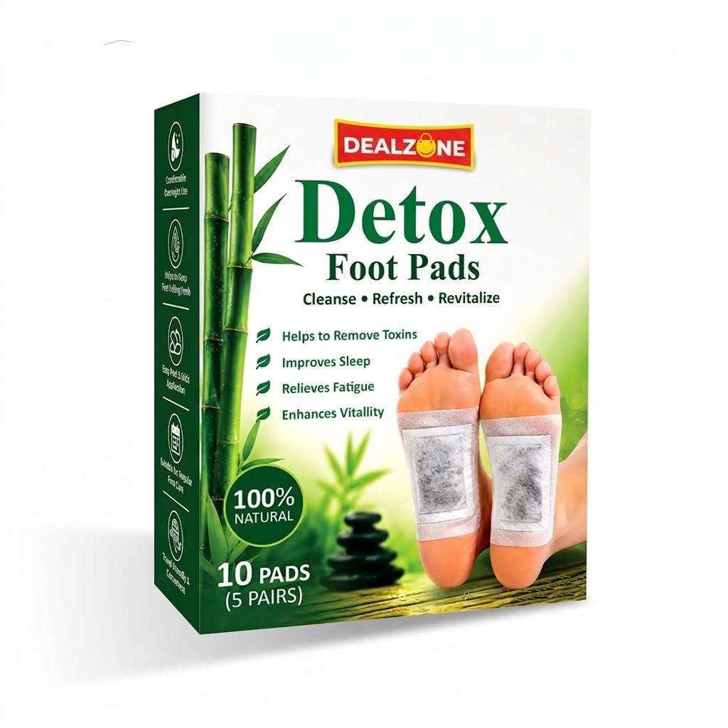 DEALZONE 100% Natural Detox Foot Pads – 10 Pads (5 Pairs)