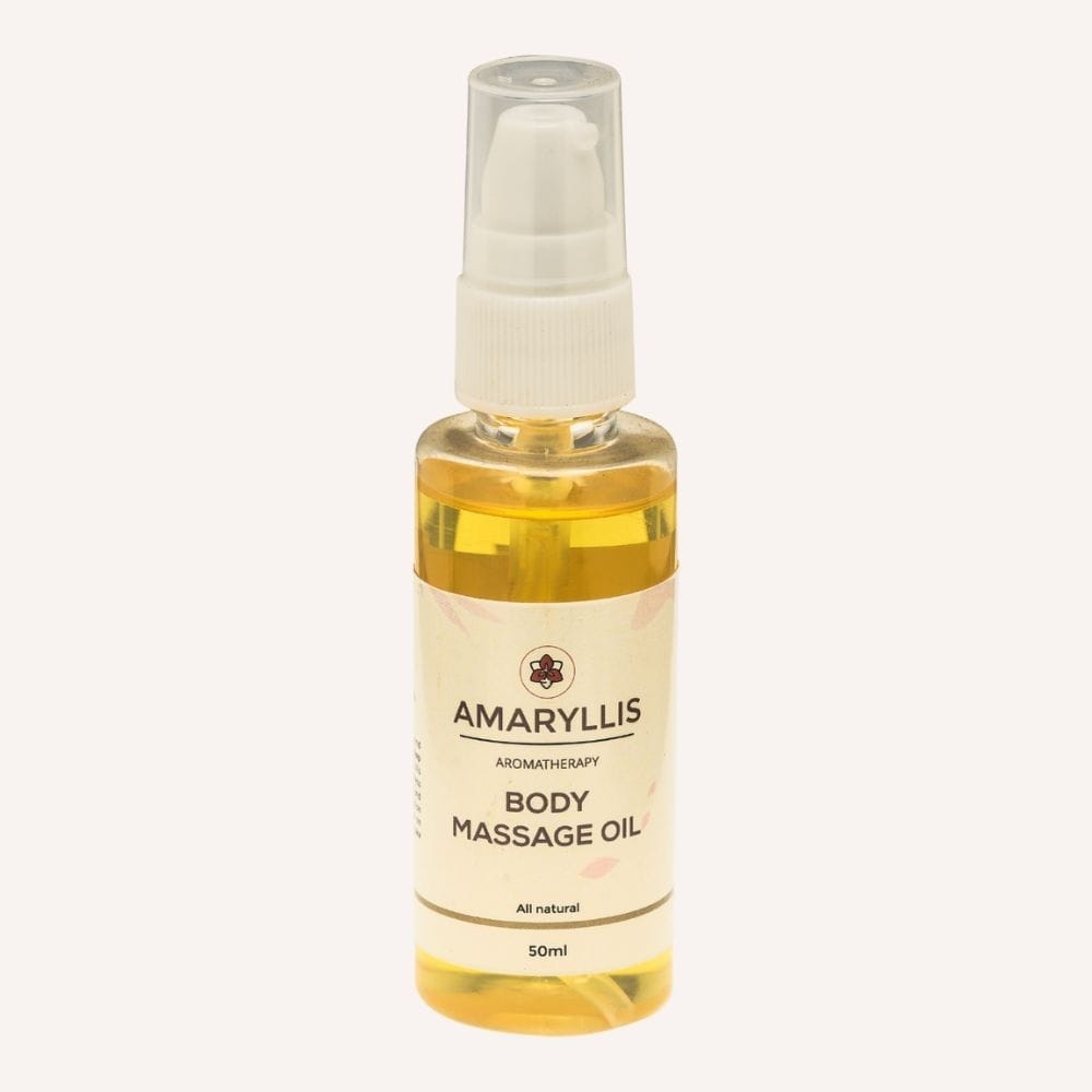 Amaryllis Aromatherapy Body Massage Oil (50ml) | Rosemary, Geranium & Ylang Ylang | Hydrating Spa Blend