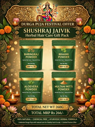 Durga Puja Festival Offer: Shushraj Jaivik Ayurvedic Herbal Hair Care Gift Pack  