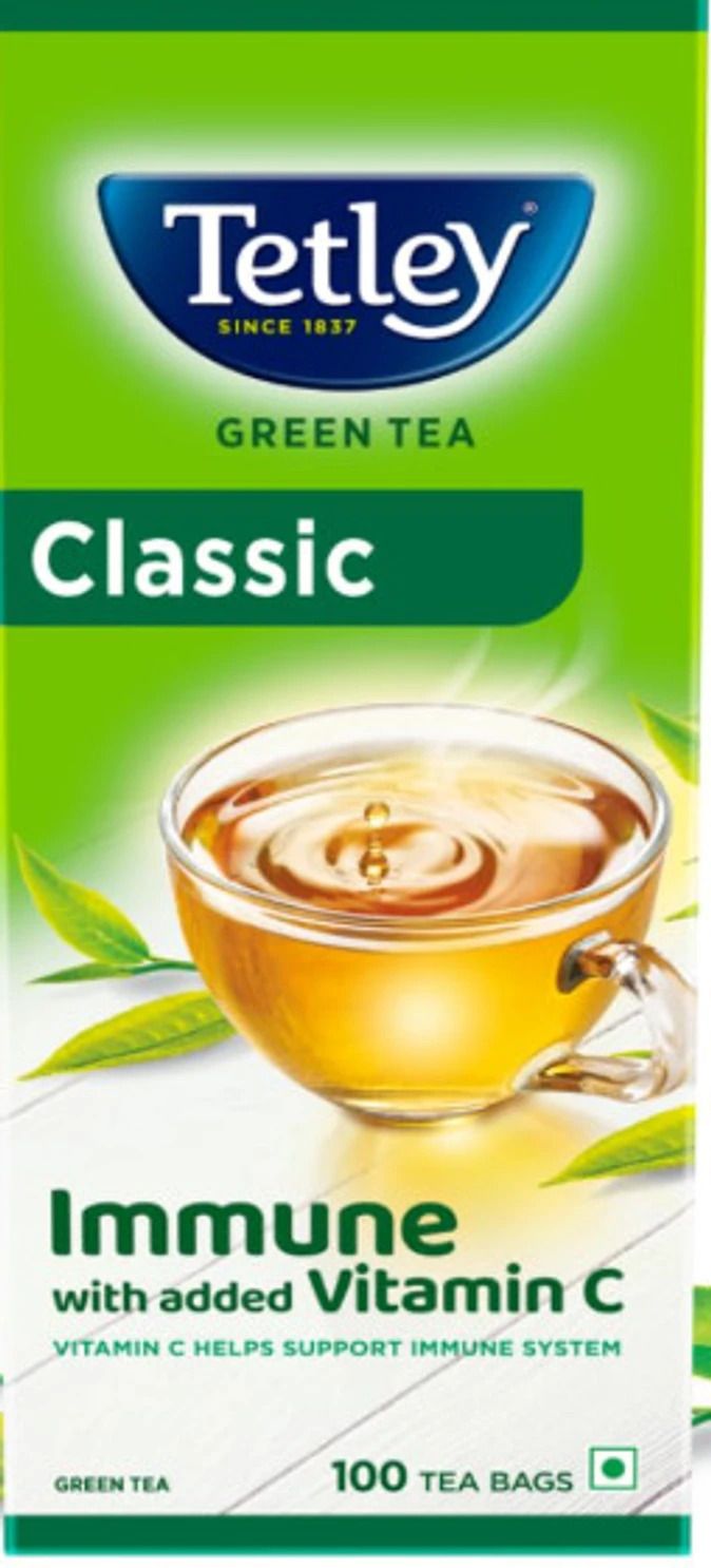 Tetley Green Tea Classic Green Tea Bags Box 100 Sachets
