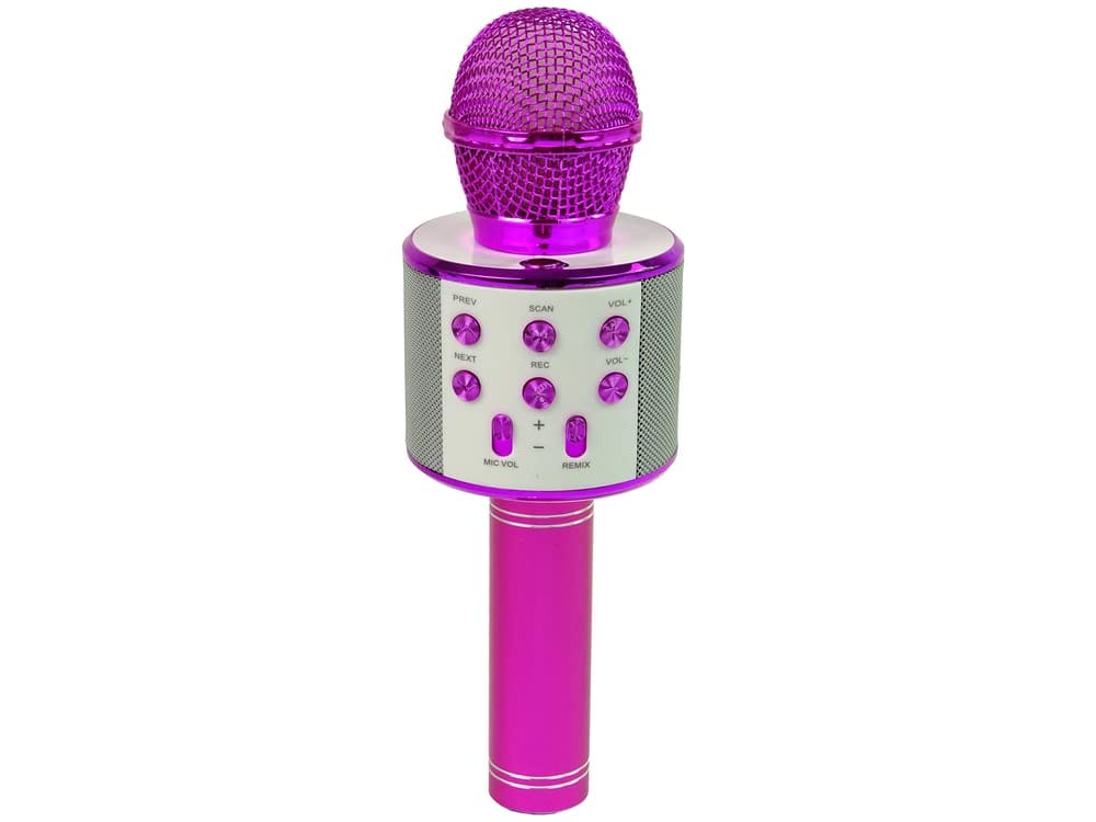 Wireless Microphone USB Speaker Karaoke Model WS-858 Pink