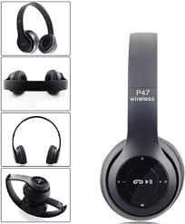 P47 Wireless Bluetooth Headphones for Music & Calls | Over Ear Headse