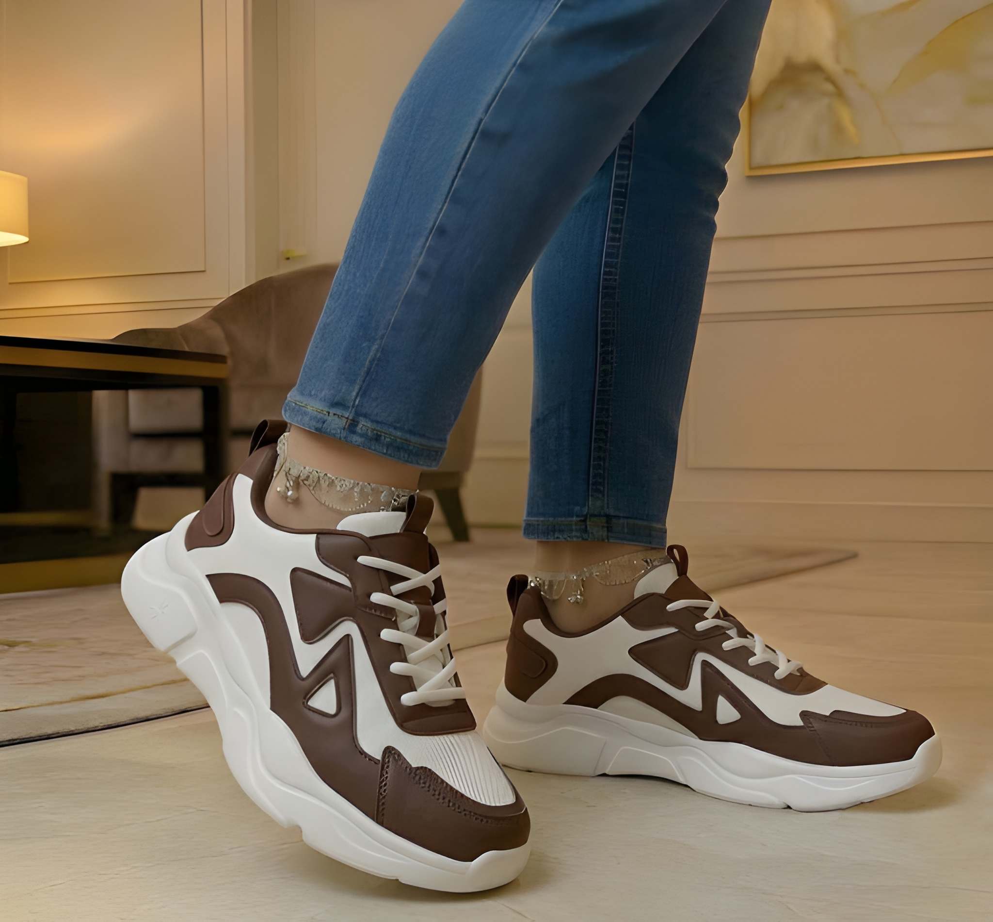 WUGO Women Casual Sneakers & Sports Shoes | Stylish Lightweight Comfortable Walking & Daily Wear Shoes for Women | Trendy Lace-Up Sneakers for Casual, Travel, Gym & Outdoor Activities