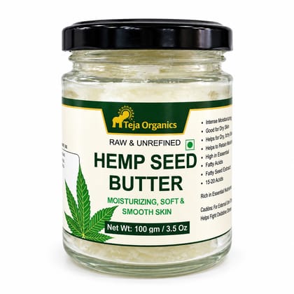 Hemp Seed Butter 100g | Deep Moisturizing Body Butter | Skin Nourishment, Dry Skin Repair, Soft & Smooth Skin | Rich Hydration | No Parabens, No Sulphates