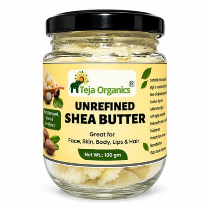 Unrefined Shea Butter 100g | Pure Raw Shea Butter | Deep Moisturizer for Skin & Hair | Dry Skin Repair, Stretch Mark Care | No Chemicals, No Additives