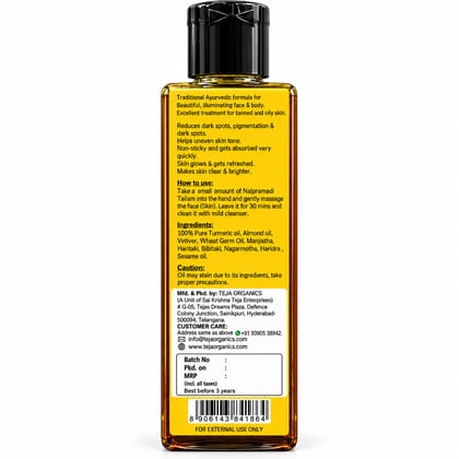 Nalpamaradi Tailam 100ml | Ayurvedic Skin Brightening Body Oil | Tan Removal, Pigmentation Care, Skin Glow | Turmeric Infused Oil | No Mineral Oil, No Parabens