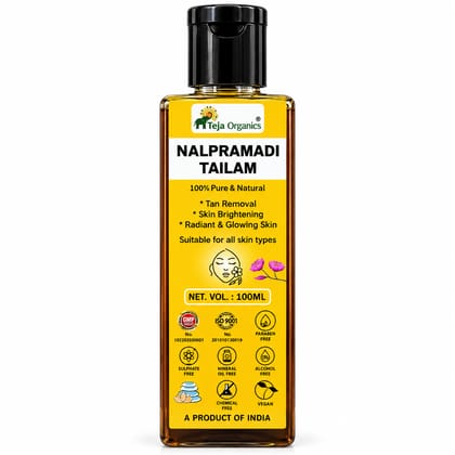 Nalpamaradi Tailam 100ml | Ayurvedic Skin Brightening Body Oil | Tan Removal, Pigmentation Care, Skin Glow | Turmeric Infused Oil | No Mineral Oil, No Parabens