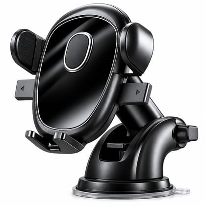 Car Mobile Holder for Dashboard & Windshield | 360° Rotatable Car Phone Holder with Strong Suction Cup, Adjustable Arm & One-Hand Operation | Universal Smartphone Stand for GPS Navigation