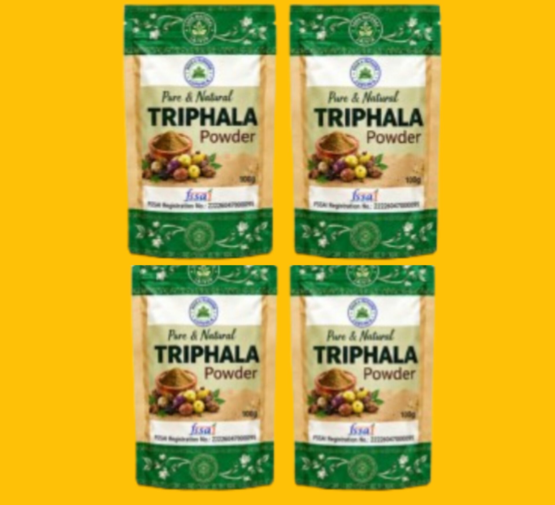 ​Shushraj Jaivik Triphala Powder 100g (Buy 3 Get 1 Free) | Pure & Natural Ayurvedic Churna for Digestion, Hair & Skin Care