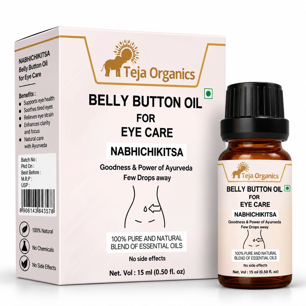 Belly Button Oil for Eye Care 15 ml | Nabhi Oil Herbal Blend | Supports Eye Comfort | Hydration | Relaxation