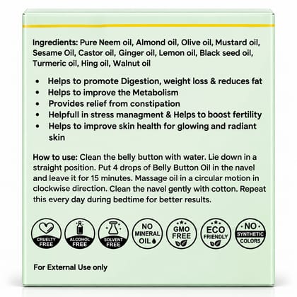 Belly Button Oil for Skin Brightening 15 ml | Moisturizing | Nabhi Oil Herbal Blend |  Clear, radiant, and brighter-looking skin.