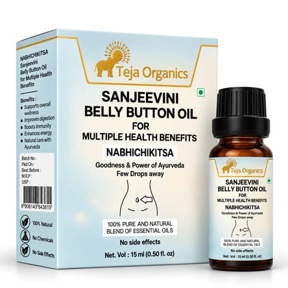 Sanjeevini Belly Button Oil 15 ml | Multiple Benefit Herbal Nabhi Oil | Supports Relaxation | Digestion | Skin Hydration | Balance | Overall Wellness