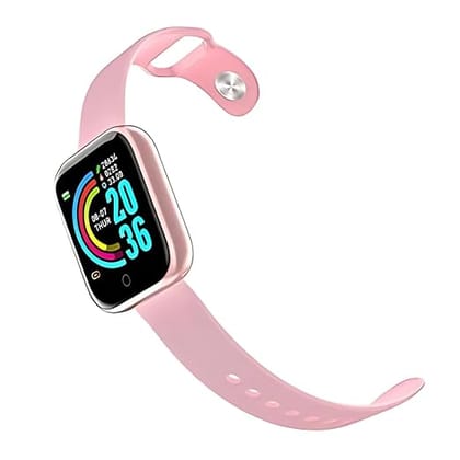 Pink Bluetooth Smartwatch with Fitness & Calling Functions