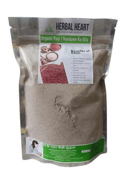 Herbal Heart Organic Ragi / Manduwe Ka Atta – Nutritious Finger Millet Flour | 500 g