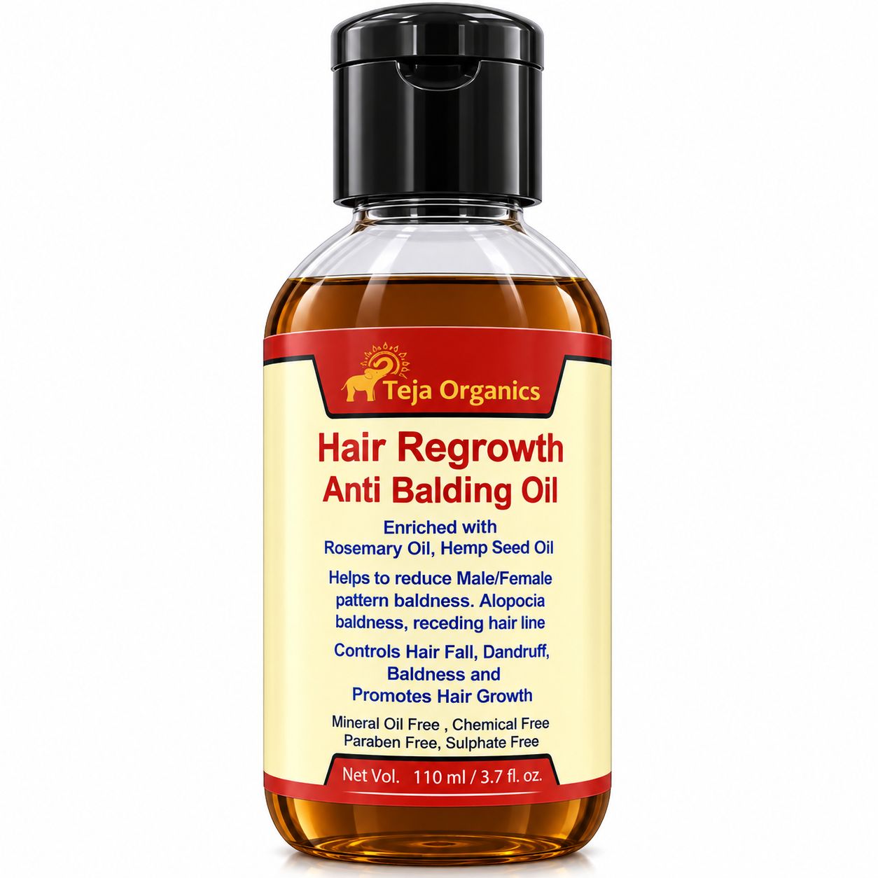 Hair Regrowth Anti Balding Oil 110ml | Ayurvedic Herbal Oil for Thicker, Stronger Hair | Supports Hair Regrowth, Reduces Hair Fall & Nourishes Scalp