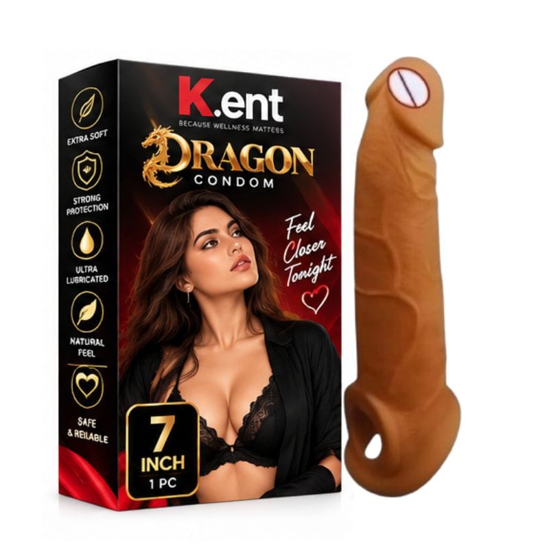 7 Inch Dragon Condom | Personal Adult Accessory | Dragon-Inspired Novelty Design | Adult Lifestyle Product | 1 Pc