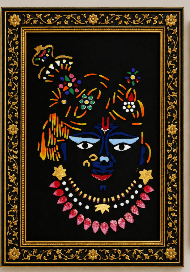 Sanjhi Art Krishna Painting 13.5 inches X19.5 inches