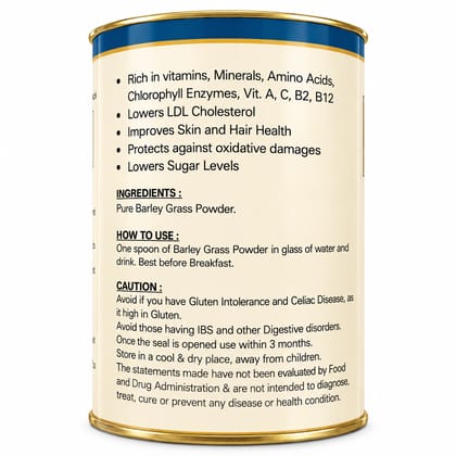 Barley Grass Powder | 100% Natural Superfood | Rich in Chlorophyll, Vitamins & Minerals | Supports Daily Nutrition & Wellness