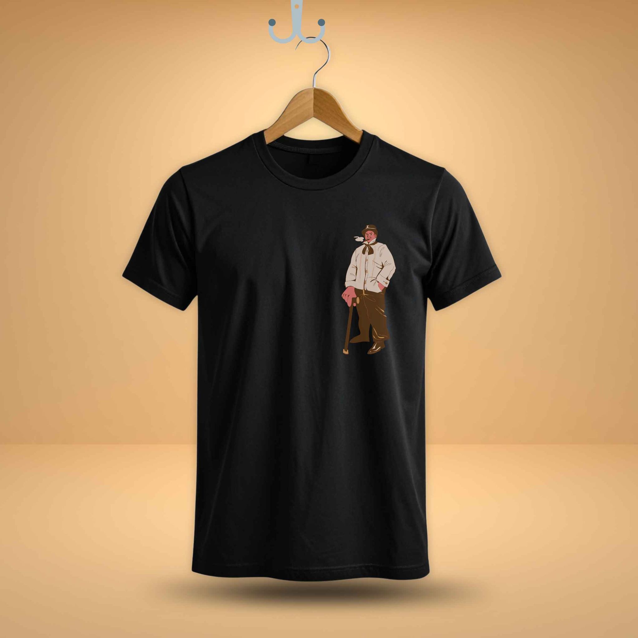 Trishoolin Retro Gentleman Anime Theme T-Shirt | Design 40012MB | Cotton Regular Fit | Crew Neck / Round Neck Half Sleeve | Pack of 1