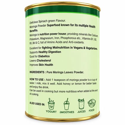 Moringa Powder | Natural Superfood India | Rich in Vitamins, Minerals & Plant Protein | Supports Immunity, Energy & Diabetes Management