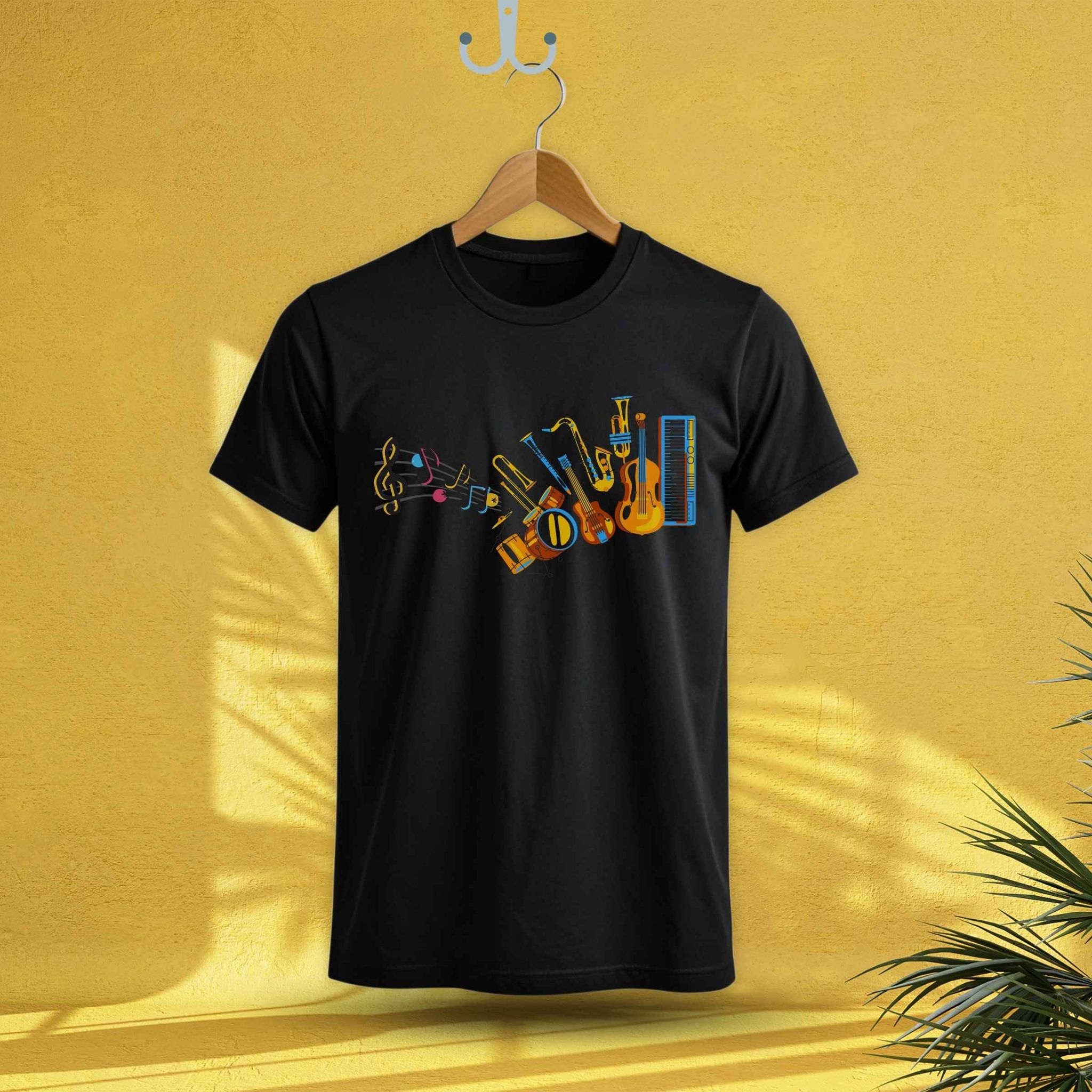 Trishoolin Rhythm & Melody Theme T-Shirt | Design 70020MB | Cotton Regular Fit | Crew Neck / Round Neck Half Sleeve | Pack of 1