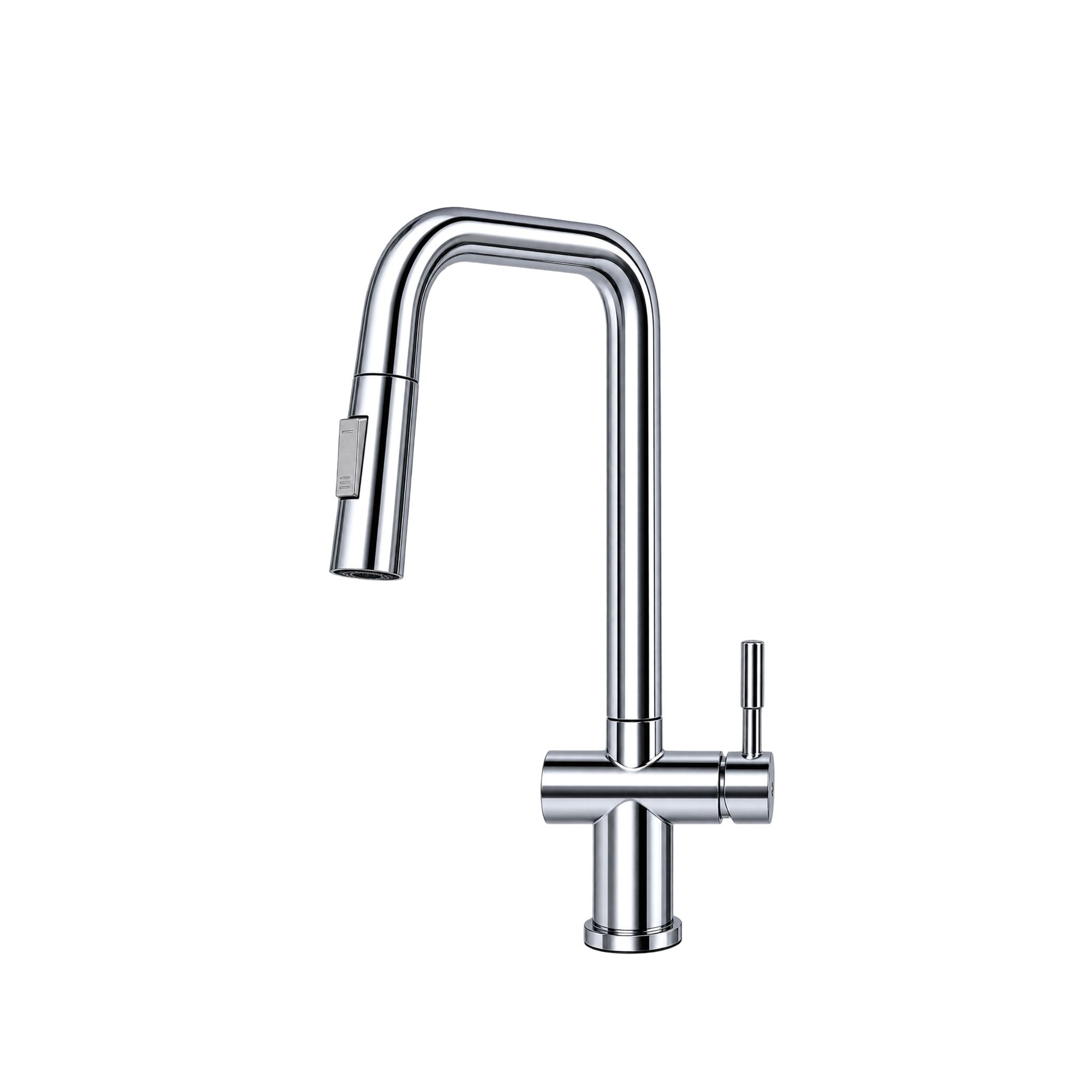 Cacia Two-Flow Heavy SUS 304 Pull-Out 360° Hot & Cold Kitchen Mixer Faucet Chrome