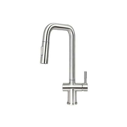 Cacia Two-Flow Heavy SUS 304 Pull-Out 360° Hot & Cold Kitchen Mixer Faucet Silver