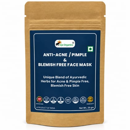 Anti-Acne/Pimple & Blemish Free Face Mask | Unique Blend of Ayurvedic Herbs for Acne & Pimple Free, Blemish Free Skin (Pack of 3)