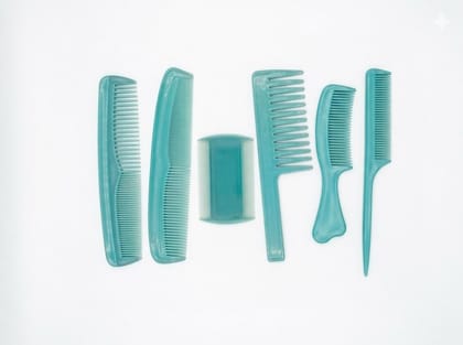 Set of 6 Teal Plastic Hair Combs Set of 6 Teal Plastic Hair Combs