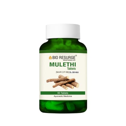 Bio Resurge Mulethi Tablets 750mg | Ayurvedic Herbal Product | 60 Tablets