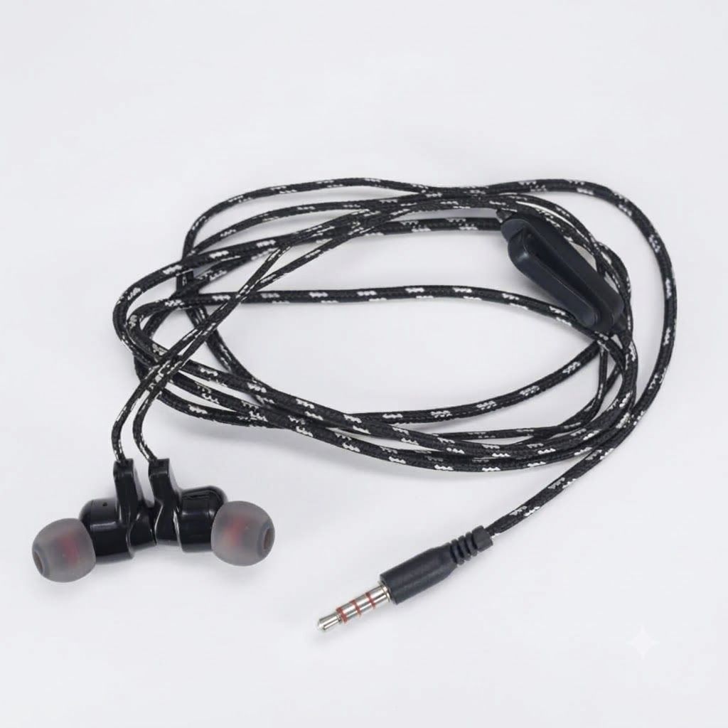 Wired In-Ear Earphones with 3.5mm Jack & Mic (Random Color)