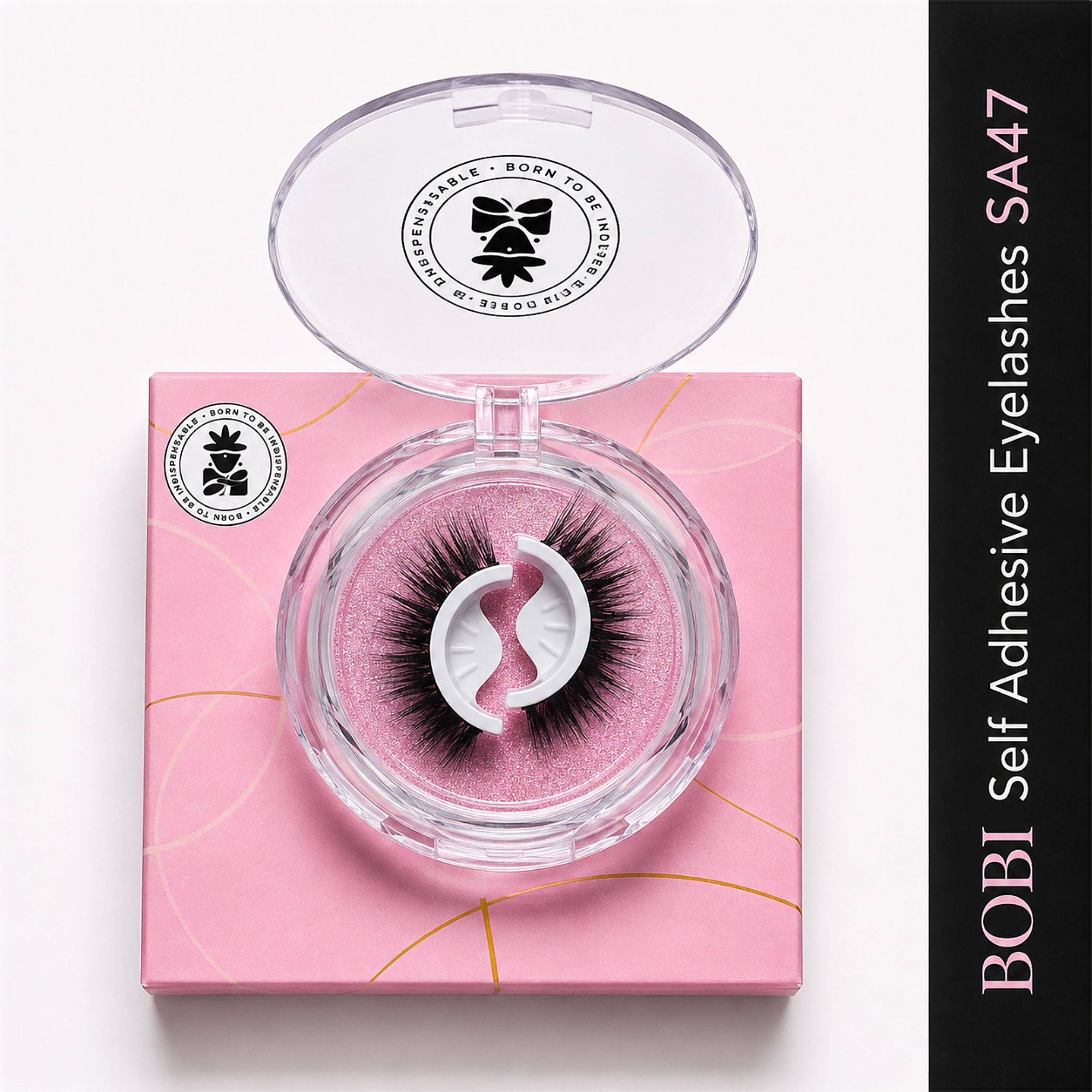 BOBI Self Adhesive Eyelashes SA47 Fox Lash Style – Outer Edge Lift | Bold Curved Look | No Glue | Reusable | Easy Stick-On Finish