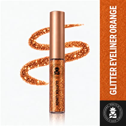 BOBI Glitter Eyeliner Orange | Diamond Sparkle Finish | Waterproof Long Wear | Quick Dry Smudge proof | Felt-Tip Precision | Cruelty-Free Paraben-Free