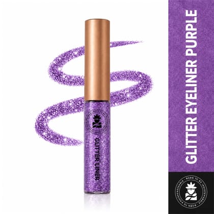 BOBI Glitter Eyeliner Purple | Diamond Sparkle Finish | Waterproof Long Wear | Quick Dry Smudge proof | Felt-Tip Precision | Cruelty-Free Paraben-Free-5ml