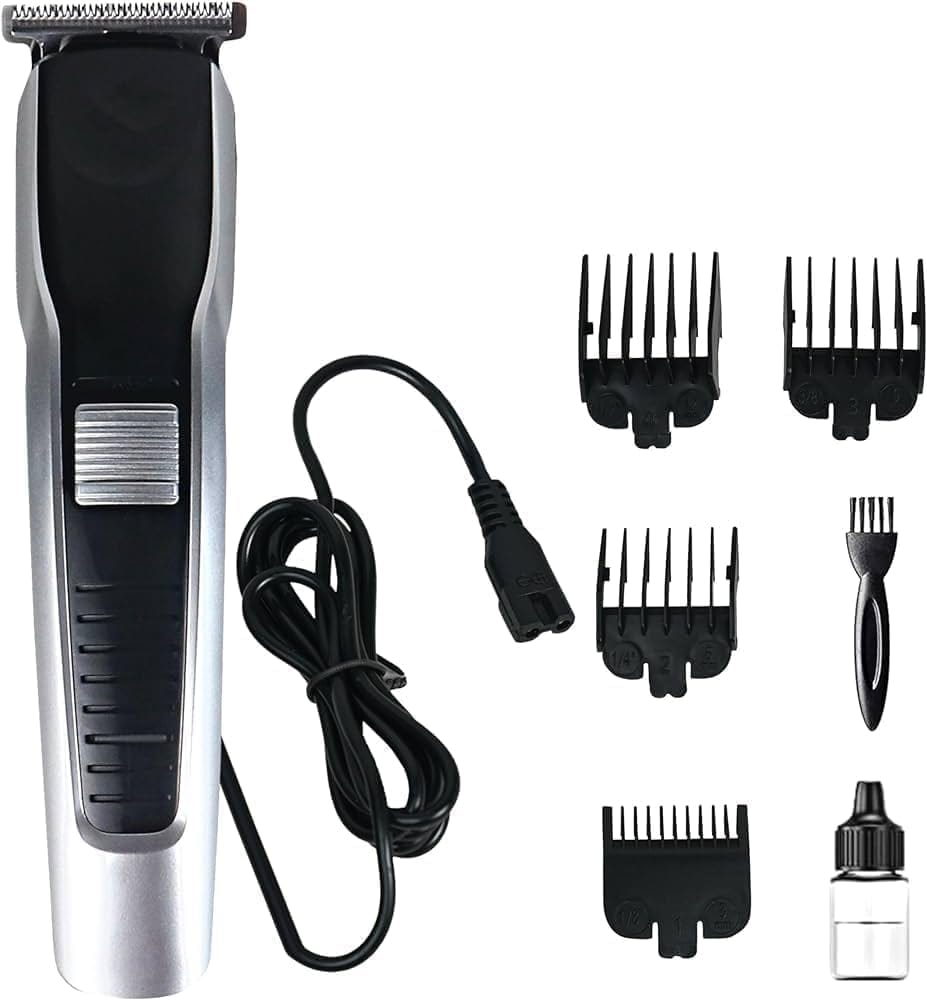 AT-538 Hair Clipper for Men, Black Silver Finish