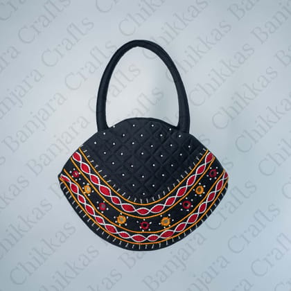 Fish Bag - FB || Chikkas Banjara Crafts™ || Handcrafted Cotton Bag with Real Mirrors and Elegant Thread Work