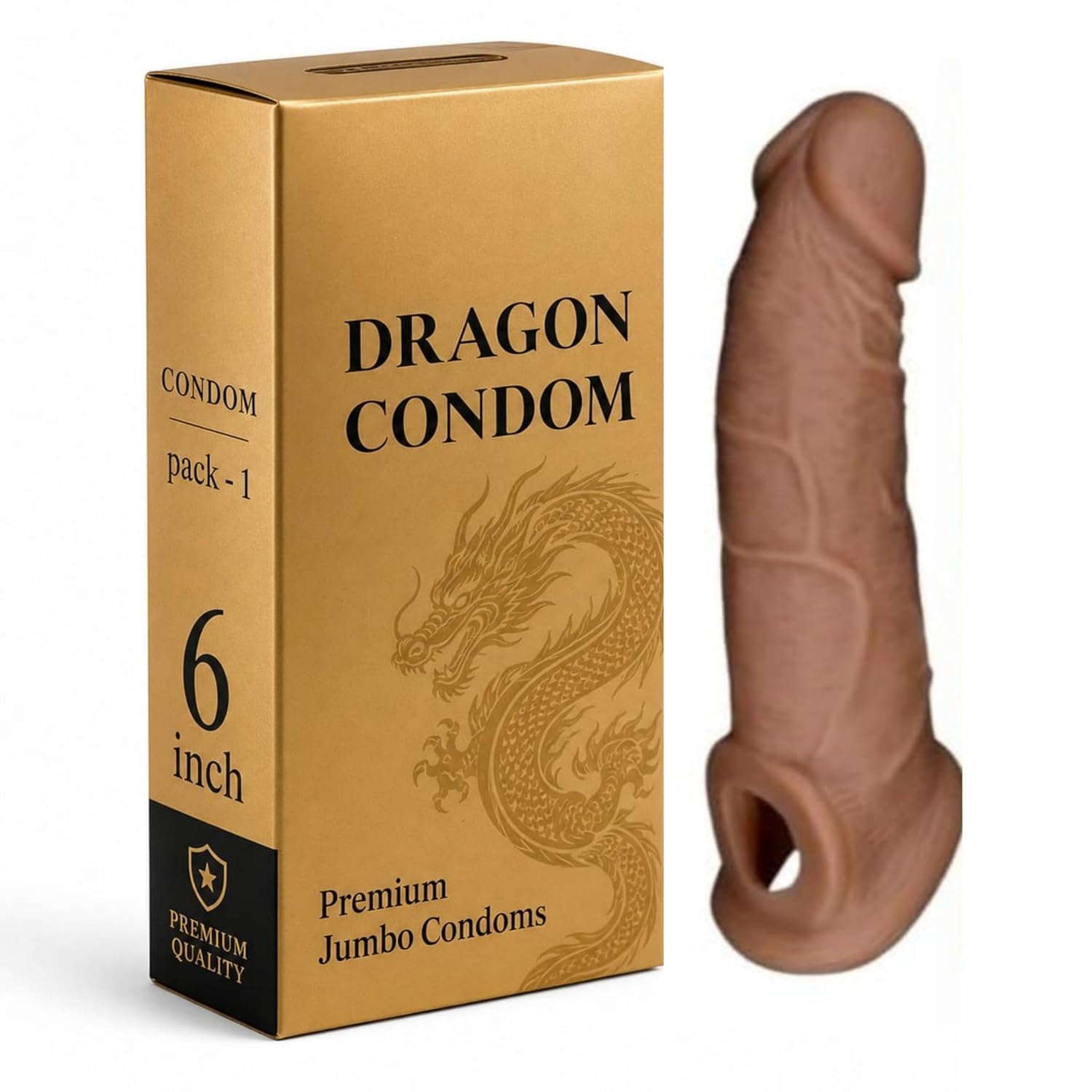 Dragon Condome For Men 6-inch Durable Size Skin-Friendly Silicone Comfortable Fit – Single Piece | Ultra Soft | Long Lasted | Extra size