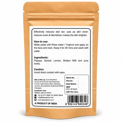 Natural Tan Removal Face Pack | Effectively reduces the skin tan for Glowing Skin  (Pack of 3)