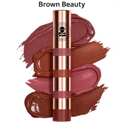 BOBI 4 in1 Lip Kiss Stacker Brown Beauty Liquid Lipstick-8ml