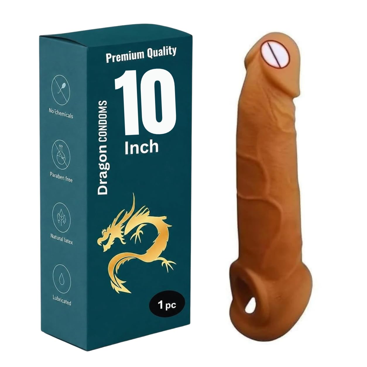 Dragon Condome For Men 10-inch Durable Size Skin-Friendly Silicone Comfortable Fit – Single Piece | Ultra Soft | Long Lasted | Extra size