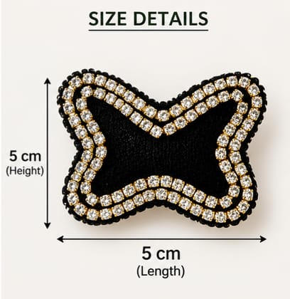 Black Butterfly Rhinestone Brooch for Women | Handmade Fabric Saree Pin Black Butterfly Rhinestone Brooch for Women | Handmade Fabric Saree Pin