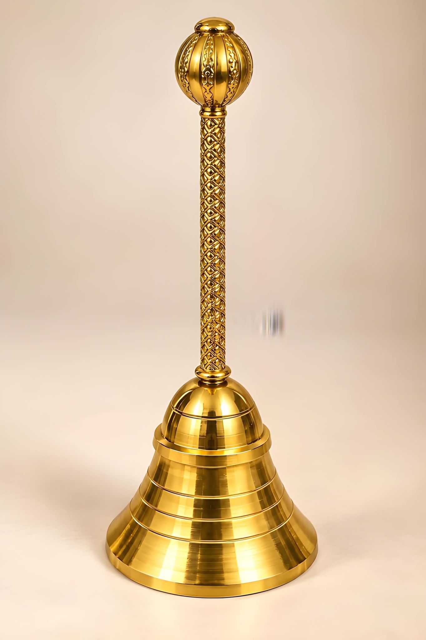Heavy Duty Gadda Ghanti Golden with Gold Finish | Decorative Puja Bell for Home Mandir, Daily Pooja, Aarti & Religious Ceremonies (Original)