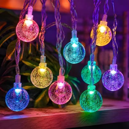 Urbanix 14 LED Crystal Globe String Lights | 10 Feet Multicolor Decorative Light Series for Diwali, Christmas, Home, Garden & Festival Decoration (Original) Urbanix 14 LED Crystal Globe String Lights | 10 Feet Multicolor Decorative Light Series for Diwali, Christmas, Home, Garden & Festival Decoration (Original)