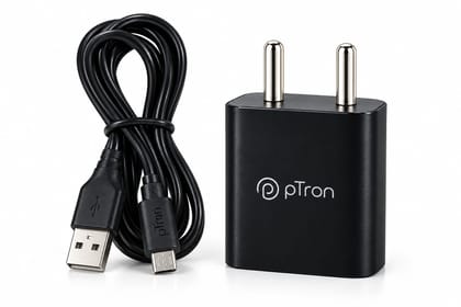 pTron Volta 12W USB Charger with Micro USB Cable, Black
