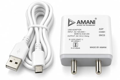 AMANI SILVER USB Travel Charger ASP CH-001 2.1A - White AMANI SILVER USB Travel Charger ASP CH-001 2.1A - White
