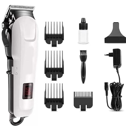 KM-809A Hair Clipper Cordless Trimmer for Men With Guide Combs, LED Display, Rechargeable Cutting Machine and Complete Grooming Accessories