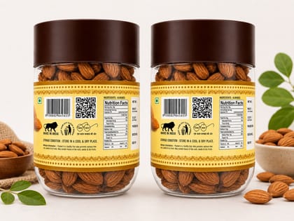 Fruitose Pure & Natural Whole Almonds in Jar 250gx2 Fruitose Pure & Natural Whole Almonds in Jar 250gx2