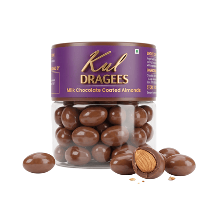 MOM Chocolate || Kul : Premium Milk Chocolate Coated Roasted Almond Drages | Belgium Quality | 100 g x 1 Pack