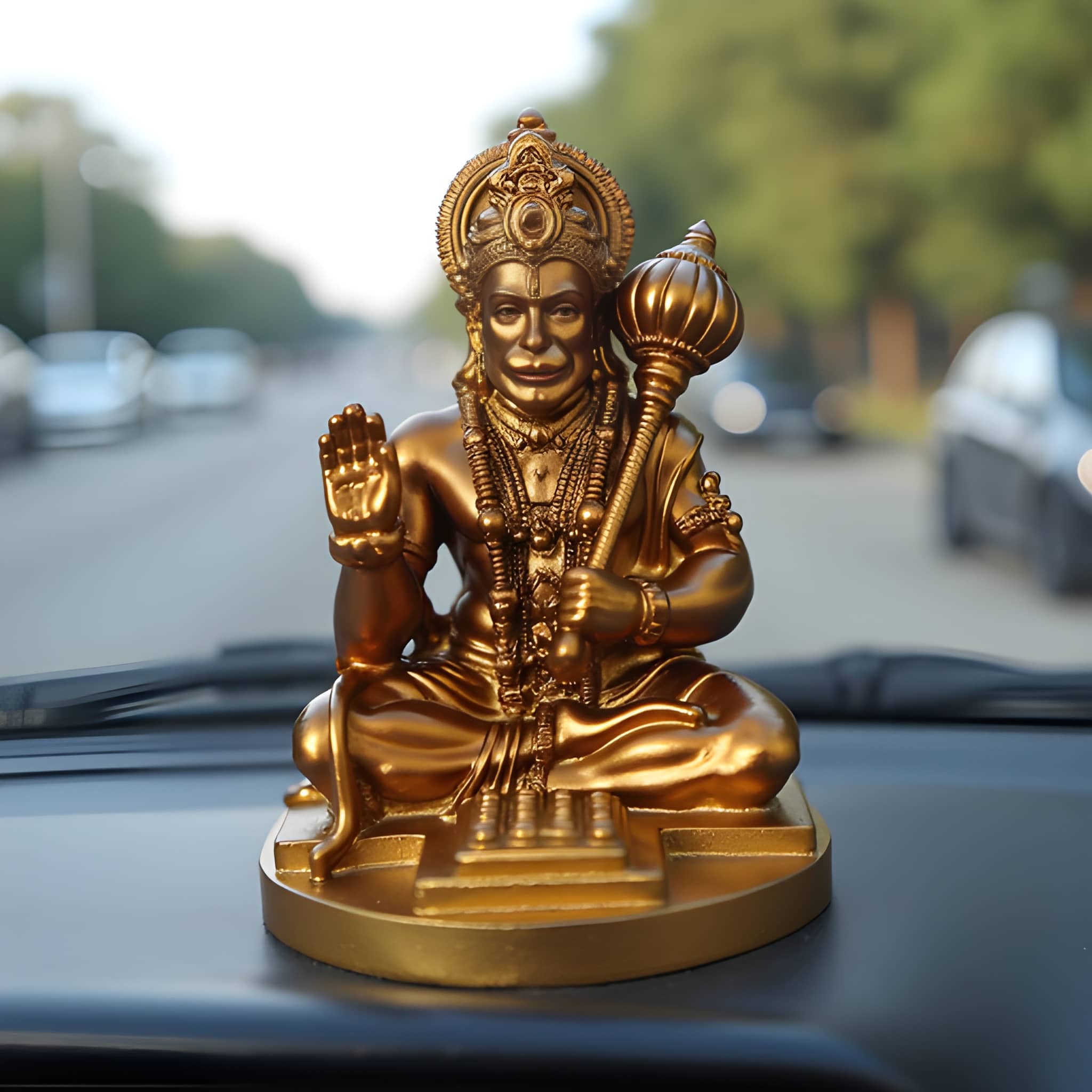 Polyresin Sitting Buddha Idol Statue Showpiece for Home Decor, Gold & Black Decorative Buddha Figurine for Living Room, Bedroom, Office, Meditation Space and Table Decoration 1 Piece