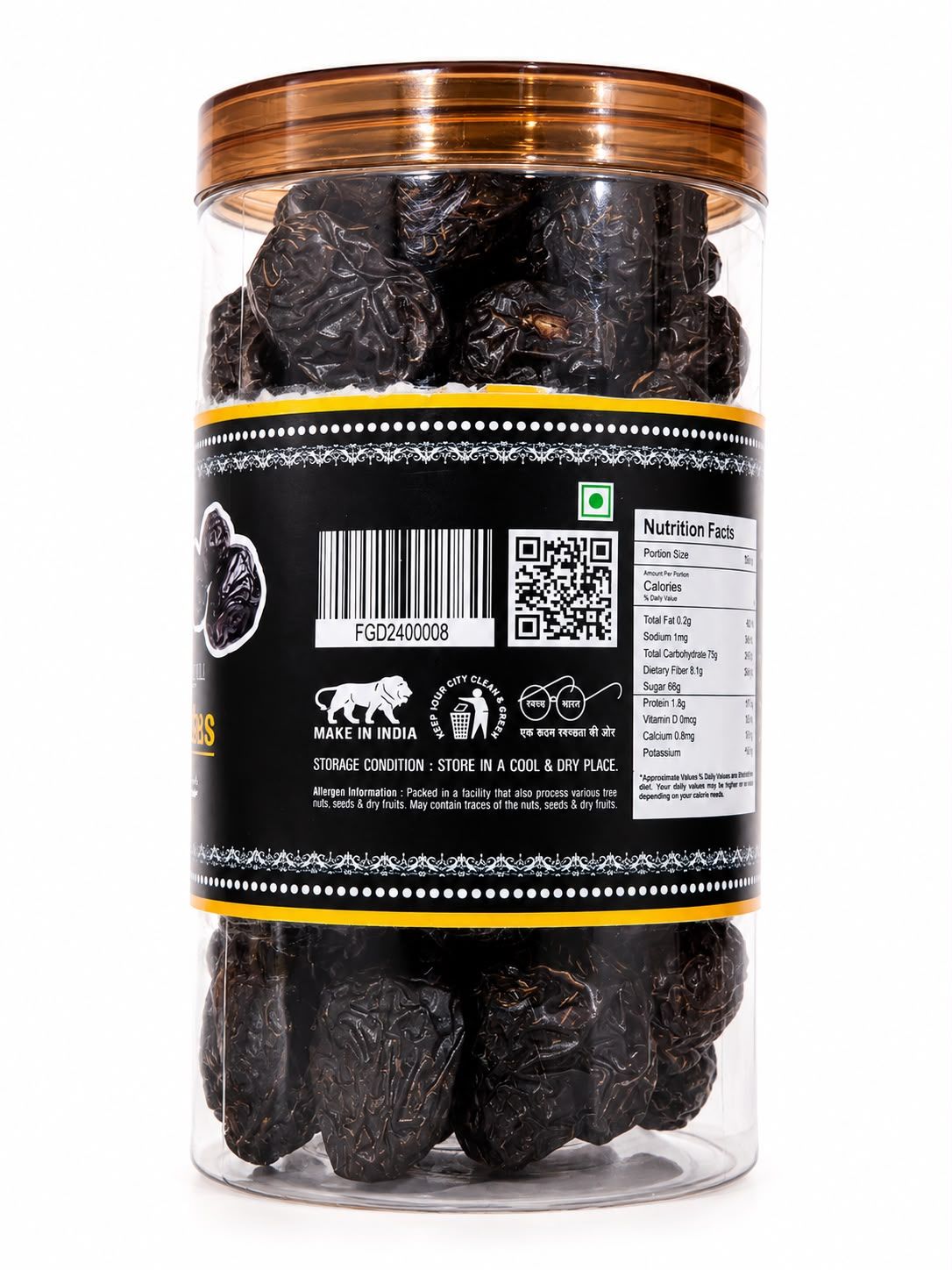 Premium Ajwa Dates | Authentic Saudi Arabian Khajoor | 500g